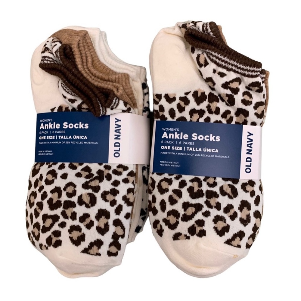 12 pack Old Navy Leopard Print Ankle Socks